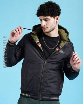 the indian garage co Men Regular Fit Reversible Hooded Jacket-picture-30