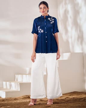 fusionic Women Tailored Fit Top with Embellished Accent-picture-10
