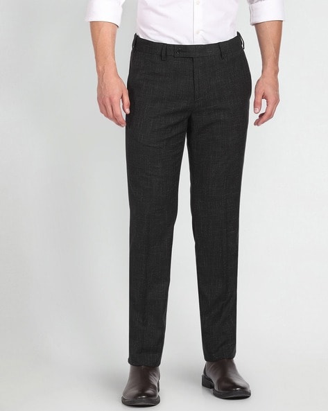 Arrow Men Regular Fit Flat-Front Trousers