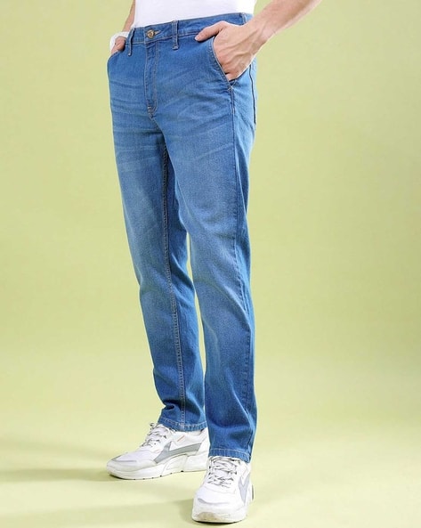 The Indian Garage Co Men Lightly Washed Slim Fit Jeans
