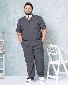 hardsoda Men Micro Print Relaxed Fit Shirt & Pants Set-picture-10