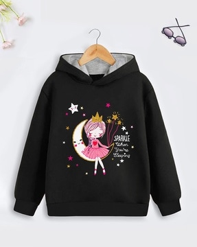 Buy Black Sweatshirts Hoodie for Girls by Trampoline Online Ajio