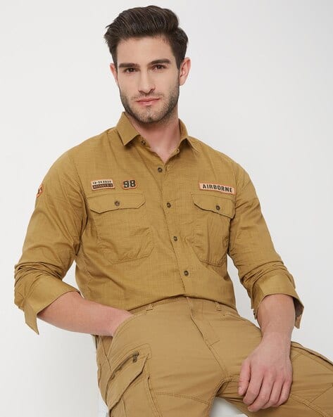 MUFTI Men Slim Fit Shirt with Flap Pockets