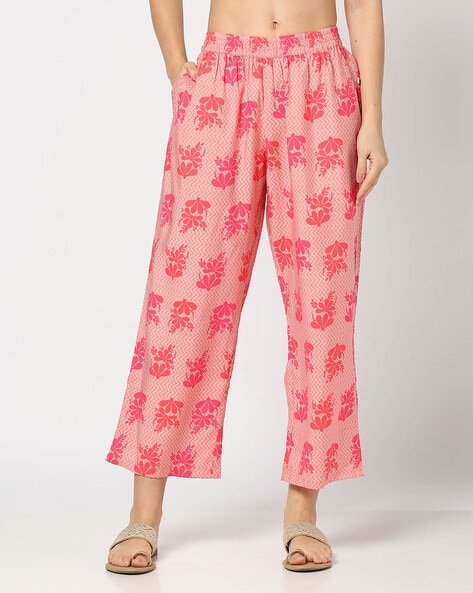 Women Floral Print Regular Fit Pants Price in India