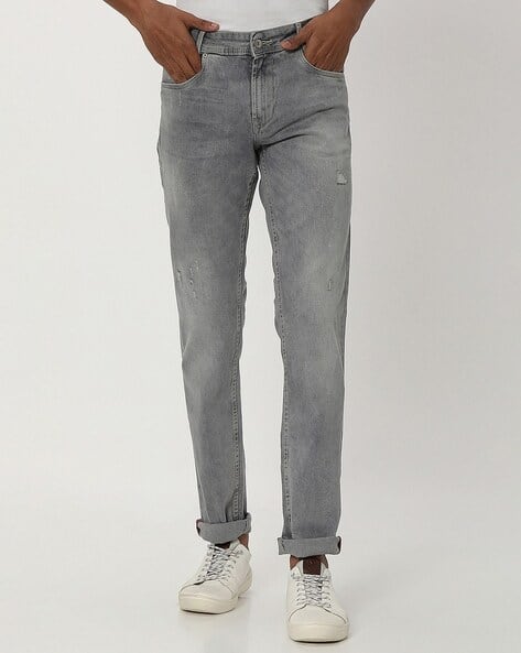 Men Mid-Wash Slim Fit Jeans