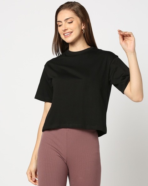 Women Boxy Fit Crew-Neck T-Shirt