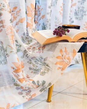 urban space Set of 2 Floral Print Sheer Window Curtains-picture-31