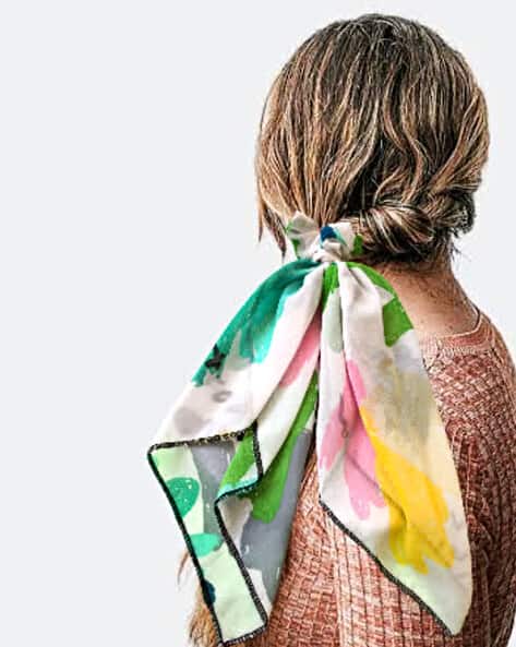 Women Abstract Print Scarf Scrunchie