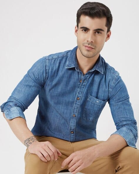 Buy Medium Blue Shirts for Men by MUFTI Online