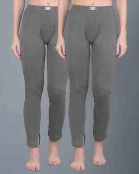 Pack of 2 Women Slip-On Thermal Leggings-image-1
