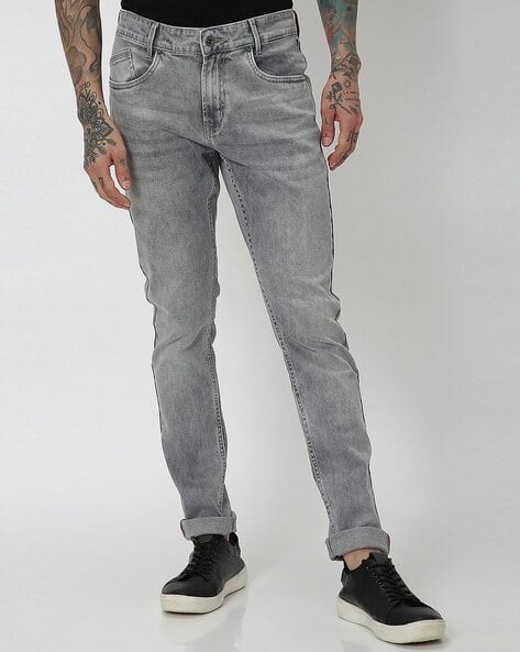 Men Heavy-Wash Skinny Fit Jeans
