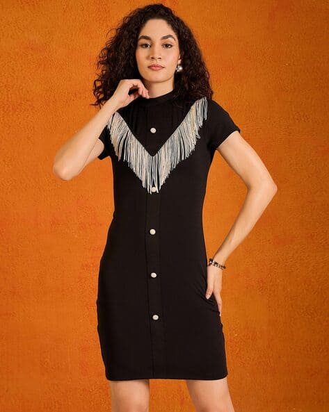 tasseled bodycon dress Buy Kassually Women with Tassels Online Buy Amarra Dress Style catalina mini dress Silver Colour:Dusty Pink
