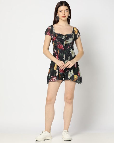 Ruched playsuit on sale