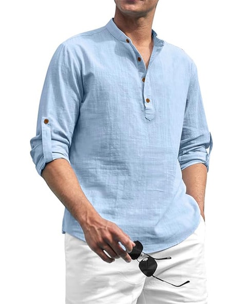 Men Slim Fit Short Kurta