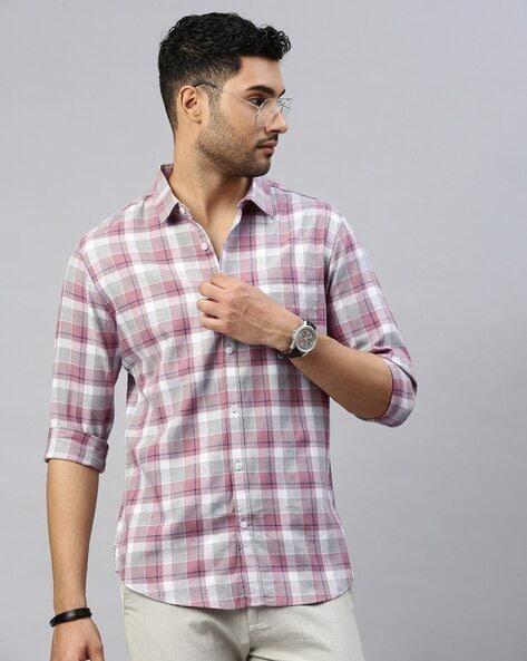 Men Checked Slim Fit Shirt