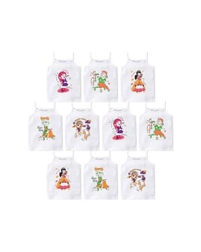 hap Pack of 10 Girl Graphic Print Camisoles-picture-14