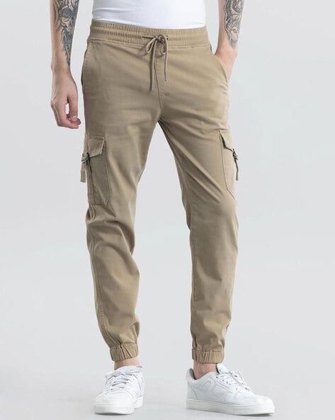 Mid-Rise Joggers with Drawstring Waist