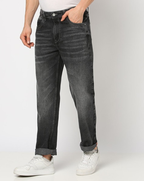 Men Mid-Wash Straight Fit Jeans