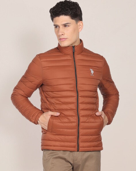 Men Regular Fit Zip-Front Puffer Jacket