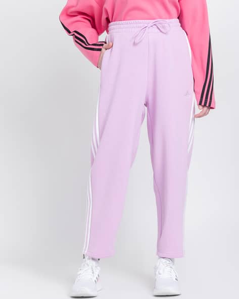 Women Striped Straight Track Pants with Insert Pockets