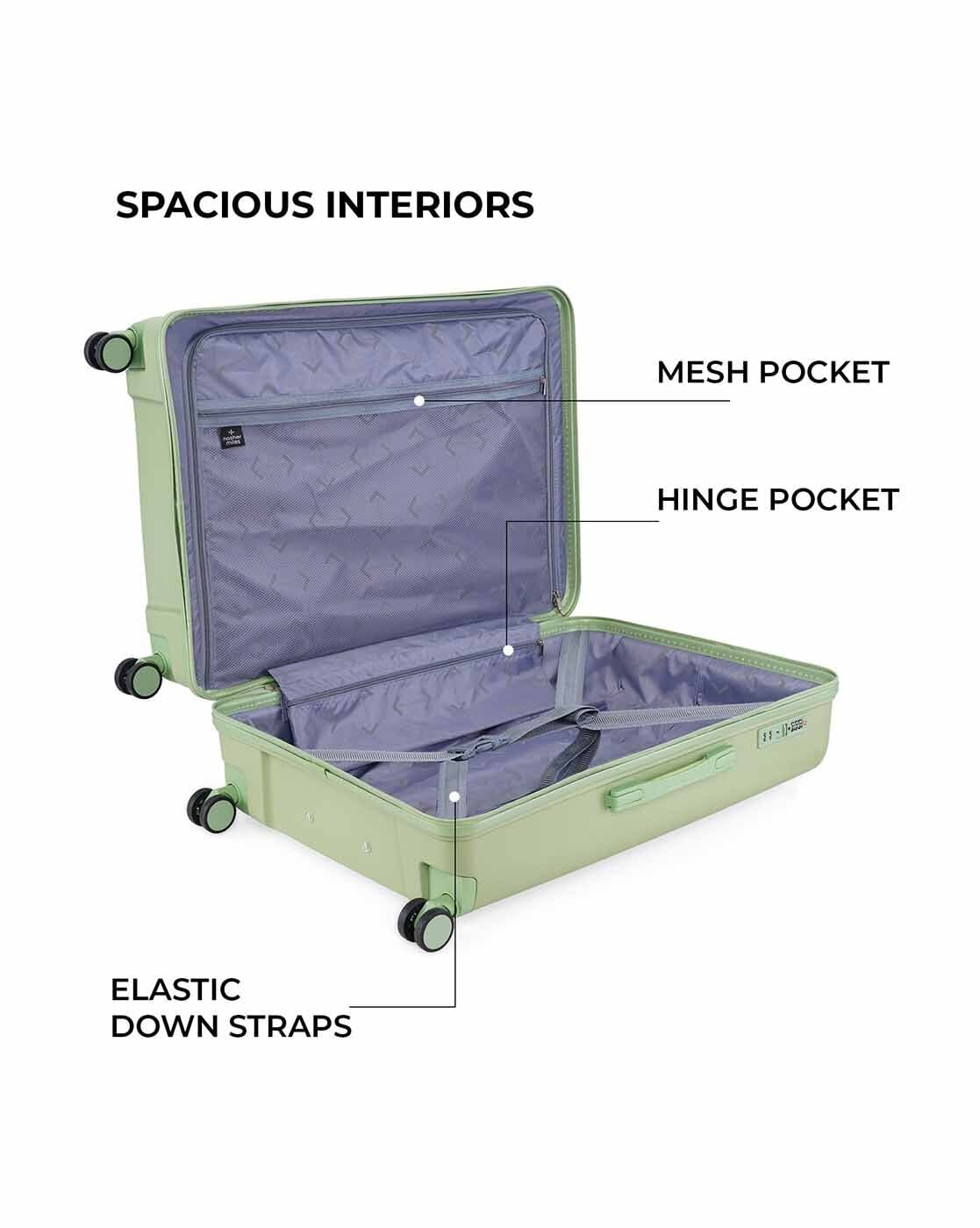 Buy Nasher Miles The Line Hardside Luggage wit Online | Ajio.com