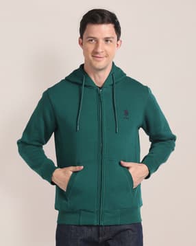 u.s. polo assn. Men Zip-Front Regular Fit Hoodie with Split-Kangaroo Pocket-picture-27