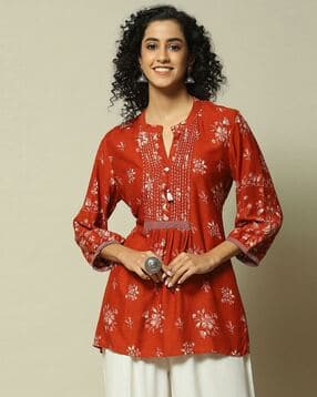 rangriti Women Floral Print Fitted Top-picture-12