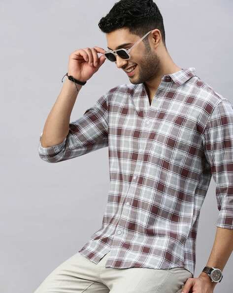 Men Checked Slim Fit Shirt