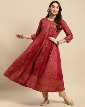 rangita Women Yoke Embroidered Calf Length Anarkali Kurta-picture-43