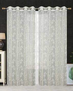 homefab india Set of 2 Sheer Floral Window Curtains-picture-12