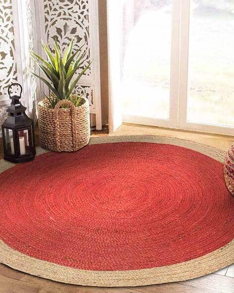 Habere India Hand Woven Jute Circular Shape Carpet