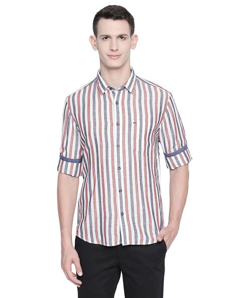 Basics Striped Slim Fit Shirt