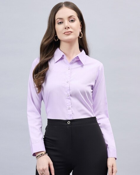 Lavender dress shirt womens best sale