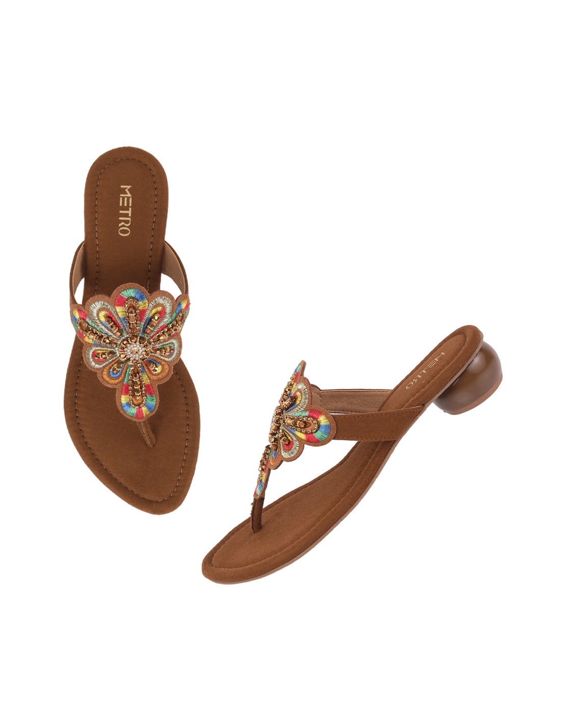 Buy Brown Flat Sandals for Women by Metro Online