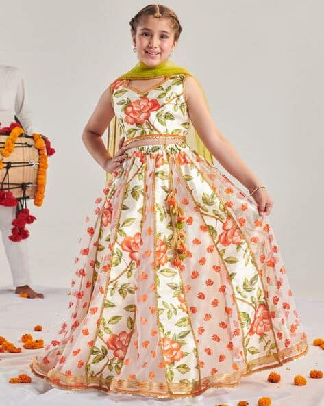 Pspeaches Floral Print Lehenga Choli with Dupatta