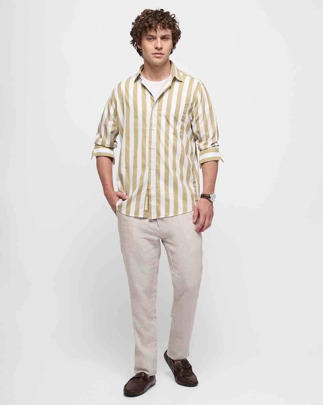 Buy Khaki Shirts for Men by RED FLAME Online