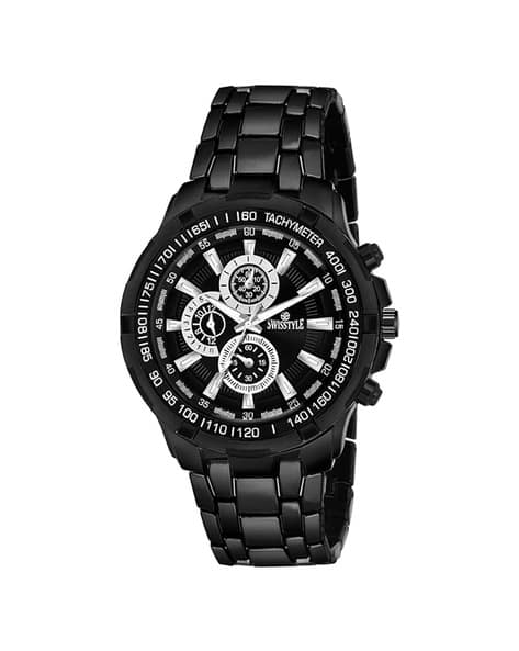 Men Water-Resistant Analogue Watch-SS-GR6612-FULL-BLK