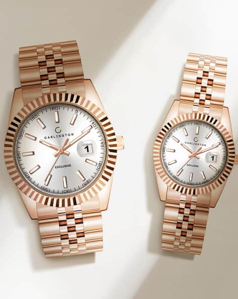 Gz 987 Giordano Quartz Watch Rose Gold His Her Watch Set His Her
