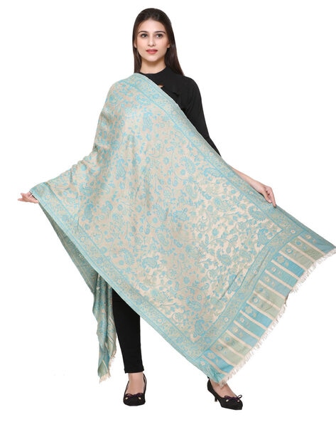 Women Floral Woven Stole Price in India