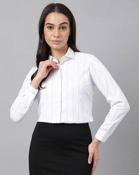 english navy Spread Collar Shirt with Full Sleeves-picture-49