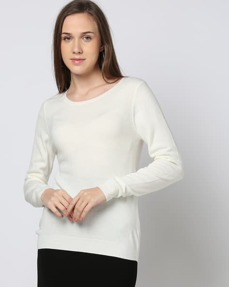 Women Slim Fit Round-Neck Sweater