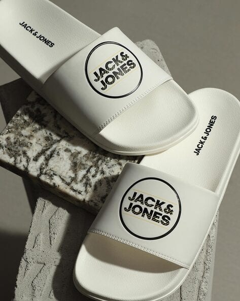 Men Brand Print Open-Toe Slides