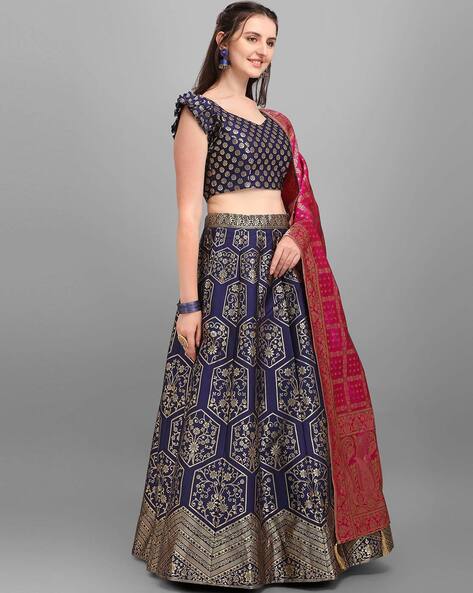 Ajio crop top lehenga best sale