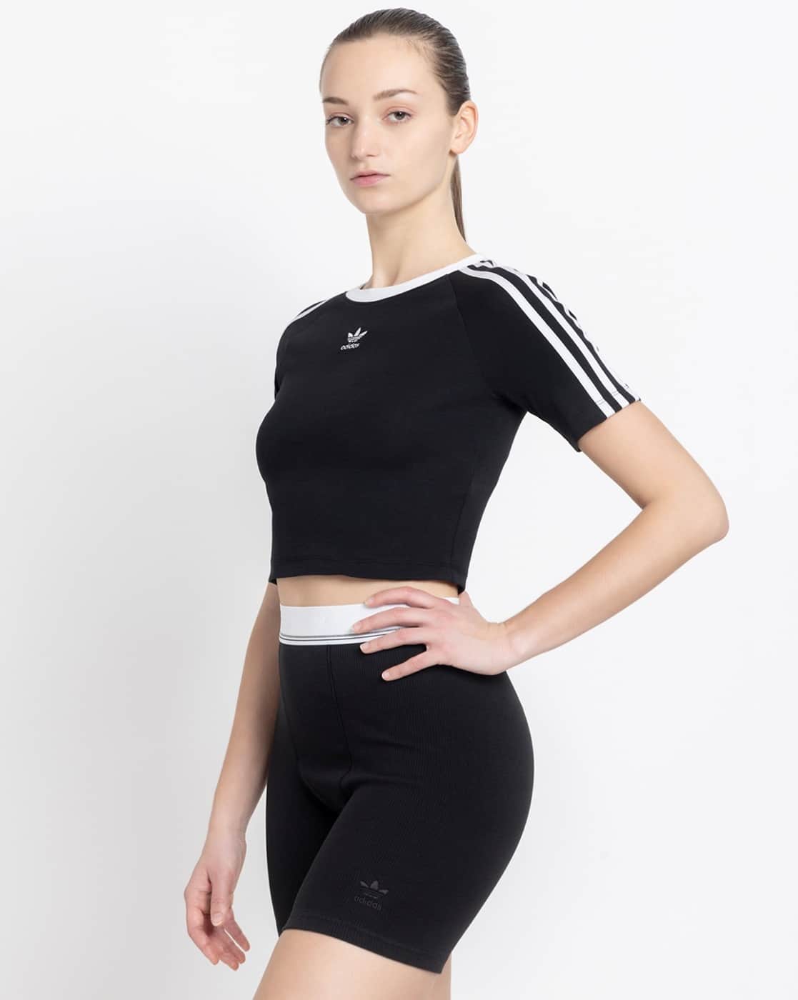 Buy Adidas Originals 3 S Cropped Ls T-Shirt Online | Ajio.com