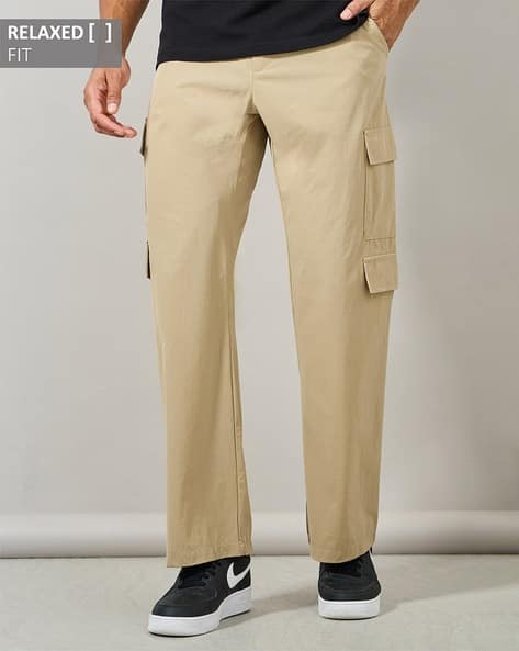 Buy Beige Trousers Pants for Men by Styli Online