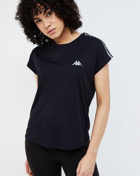 Women Logo Print Regular Fit T Shirt