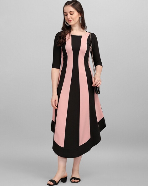 Black and peach dress hotsell