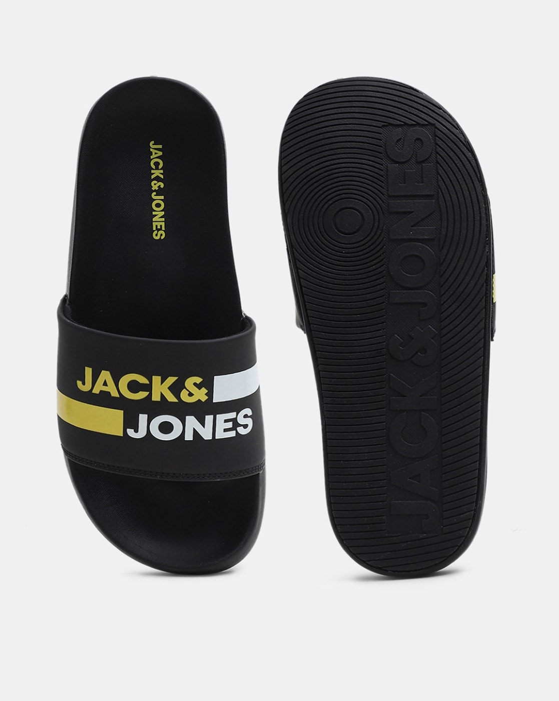 送料無料】 おっきい ジャック アンド ジョーンズ メンズ サンダル シューズ Jack & Jones flip flops in black