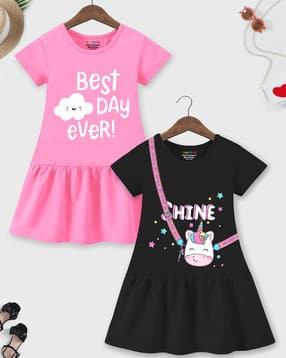 Pack of 2 Girls Printed A-Line Dress-image-27