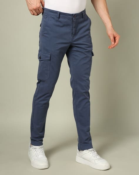 Men Flat-Front Crop Fit Cargo Pants